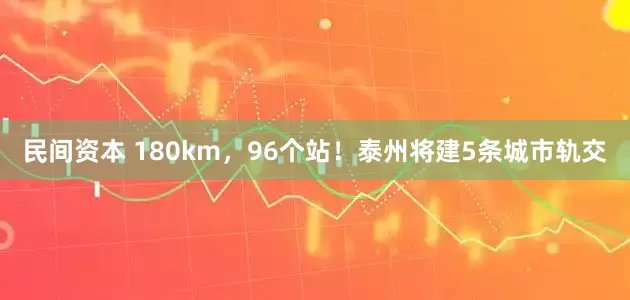 民间资本 180km，96个站！泰州将建5条城市轨交