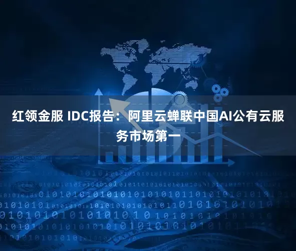 红领金服 IDC报告：阿里云蝉联中国AI公有云服务市场第一
