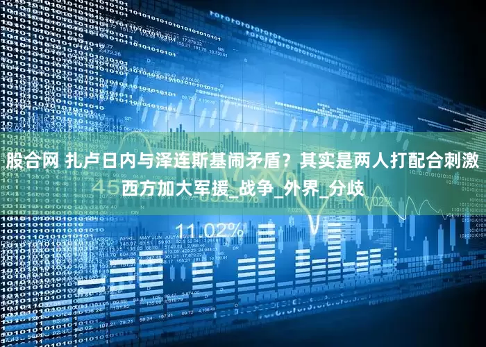 股合网 扎卢日内与泽连斯基闹矛盾？其实是两人打配合刺激西方加大军援_战争_外界_分歧